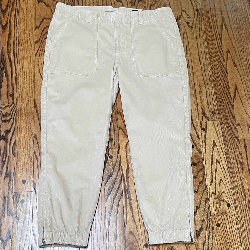 BR Banana Republic sz 14 S -- Luxe looking & feeling cord pants bottom side zips